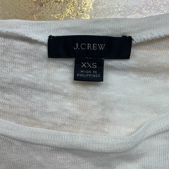 J. Crew white flutter sleeve linen tee top XXS - Picture 5 of 5